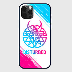 Чехол для iPhone 12 Pro Disturbed neon gradient style, цвет: 3D-черный