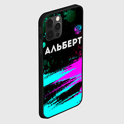 Чехол для iPhone 12 Pro Альберт и неоновый герб России посередине, цвет: 3D-черный — фото 2