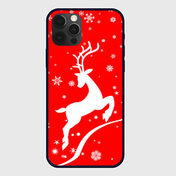 Чехол для iPhone 12 Pro Christmas deer, цвет: 3D-черный