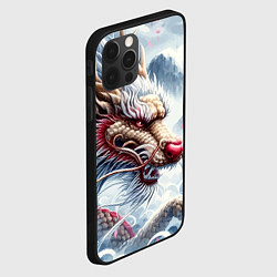 Чехол для iPhone 12 Pro Свирепый японский дракон - искусство, цвет: 3D-черный — фото 2