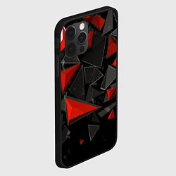 Чехол для iPhone 12 Pro Черные и красные треугольные частицы, цвет: 3D-черный — фото 2