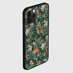 Чехол для iPhone 12 Pro Goblincore - лес зверей, цвет: 3D-черный — фото 2