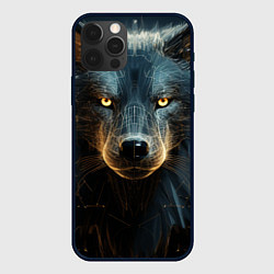 Чехол для iPhone 12 Pro Волк арт-портрет, цвет: 3D-черный