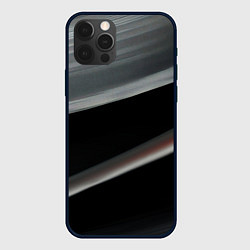 Чехол для iPhone 12 Pro Black grey abstract, цвет: 3D-черный