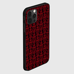 Чехол для iPhone 12 Pro Чёрно-красный узоры, цвет: 3D-черный — фото 2