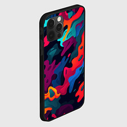 Чехол для iPhone 12 Pro Яркая абстракция в виде камуфляжа, цвет: 3D-черный — фото 2