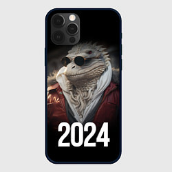 Чехол для iPhone 12 Pro 2024 реалистичный дракон, цвет: 3D-черный