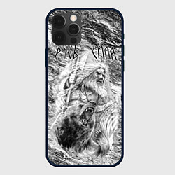 Чехол для iPhone 12 Pro Воин с топором и медведь, цвет: 3D-черный