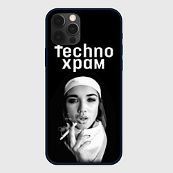 Чехол для iPhone 12 Pro Techno храм монашка курит сигарету, цвет: 3D-черный