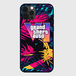 Чехол для iPhone 12 Pro GTA 6 logo abstract, цвет: 3D-черный