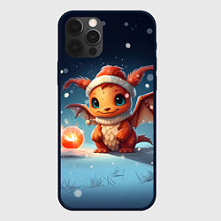 Чехол для iPhone 12 Pro Снежный волшебник дракон, цвет: 3D-черный