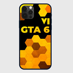 Чехол для iPhone 12 Pro GTA 6 - gold gradient посередине, цвет: 3D-черный