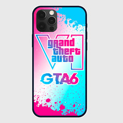 Чехол для iPhone 12 Pro GTA6 neon gradient style, цвет: 3D-черный