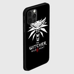 Чехол для iPhone 12 Pro The Witcher белое лого гейм, цвет: 3D-черный — фото 2