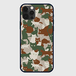 Чехол iPhone 12 Pro Кошки - камуфляж