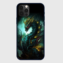 Чехол iPhone 12 Pro Зеленый болотный дракон