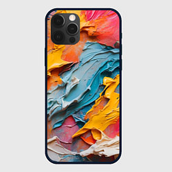 Чехол для iPhone 12 Pro Абстрактная живопись акрилом, цвет: 3D-черный