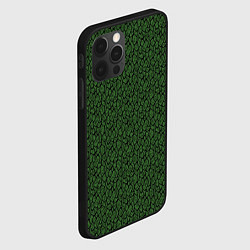 Чехол для iPhone 12 Pro Тёмно-зелёный паттерн, цвет: 3D-черный — фото 2