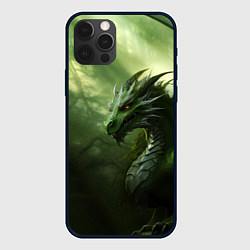Чехол для iPhone 12 Pro Зеленый лесной дракон символ 2024 года, цвет: 3D-черный