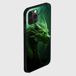 Чехол для iPhone 12 Pro Яркий зеленый дракон, цвет: 3D-черный — фото 2