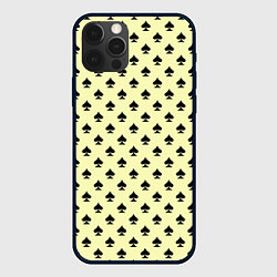 Чехол iPhone 12 Pro Пиковая масть светло-жёлтый