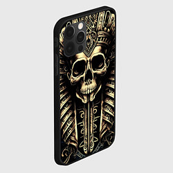 Чехол для iPhone 12 Pro Золотой череп Египетского фараона, цвет: 3D-черный — фото 2
