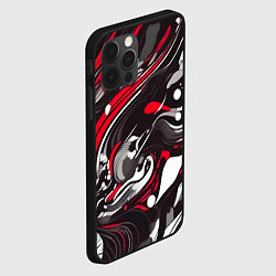 Чехол для iPhone 12 Pro Красно-белые волны, цвет: 3D-черный — фото 2