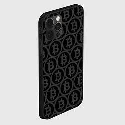 Чехол для iPhone 12 Pro Биткоин патерн, цвет: 3D-черный — фото 2