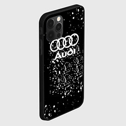 Чехол для iPhone 12 Pro Audi белая краска авто спорт, цвет: 3D-черный — фото 2