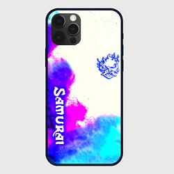 Чехол для iPhone 12 Pro Samurai neon colors, цвет: 3D-черный