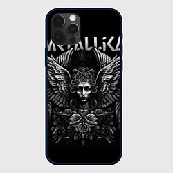 Чехол для iPhone 12 Pro Металлика на фоне ангела, цвет: 3D-черный
