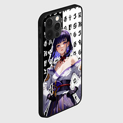 Чехол для iPhone 12 Pro Сёгун Райден- рунические надписи, цвет: 3D-черный — фото 2