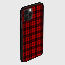 Чехол для iPhone 12 Pro Чёрно-красный клетчатый, цвет: 3D-черный — фото 2