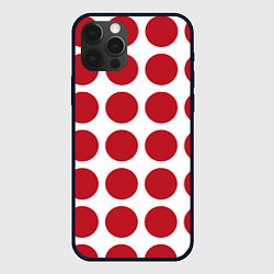 Чехол для iPhone 12 Pro Красные круги, цвет: 3D-черный