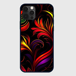 Чехол для iPhone 12 Pro Паттерн русские узоры, цвет: 3D-черный