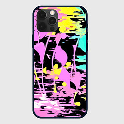 Чехол для iPhone 12 Pro Color expressive abstraction, цвет: 3D-черный