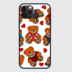 Чехол iPhone 12 Pro Мишки с сердцами - персонажи из Слово пацана