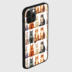 Чехол для iPhone 12 Pro Сорок кошек - паттерн, цвет: 3D-черный — фото 2