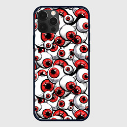 Чехол для iPhone 12 Pro Красные глазные яблоки, цвет: 3D-черный