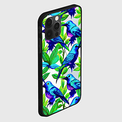 Чехол для iPhone 12 Pro Паттерн маленькое синее колибри, цвет: 3D-черный — фото 2