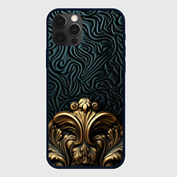 Чехол для iPhone 12 Pro Объемная лепнина на темном фоне, цвет: 3D-черный