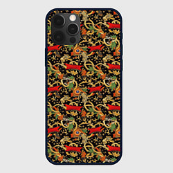 Чехол для iPhone 12 Pro Яркая абстракция на черном фоне, цвет: 3D-черный