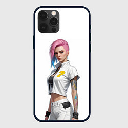 Чехол для iPhone 12 Pro Девушка в белом Cyberpunk 2077, цвет: 3D-черный