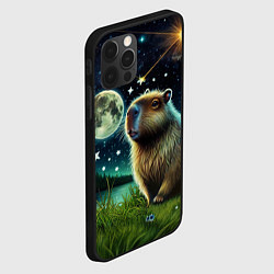Чехол для iPhone 12 Pro Капибара прогулки в полнолуние, цвет: 3D-черный — фото 2