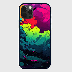 Чехол для iPhone 12 Pro Кислотная яркая абстракция, цвет: 3D-черный