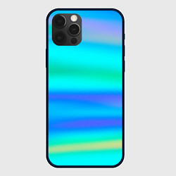 Чехол для iPhone 12 Pro Неоновые мягкие полосы через матовое стекло, цвет: 3D-черный