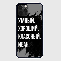 Чехол для iPhone 12 Pro Умный, хороший, классный: Иван, цвет: 3D-черный