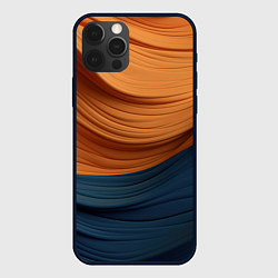 Чехол для iPhone 12 Pro Оранжевая и синяя абстракция, цвет: 3D-черный