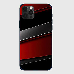 Чехол для iPhone 12 Pro Красный серый и черный, цвет: 3D-черный