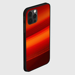 Чехол для iPhone 12 Pro Красная изогнутая абстракция, цвет: 3D-черный — фото 2